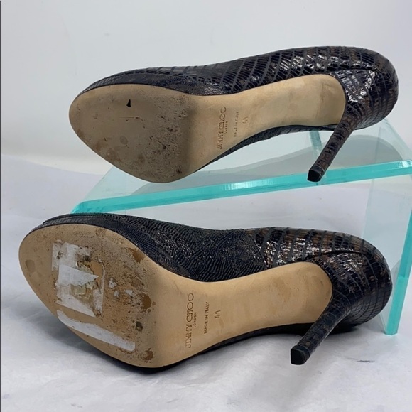 Jimmy Choo Sz 41 Luna Peep Toe Platform Pumps - Picture 10 of 11